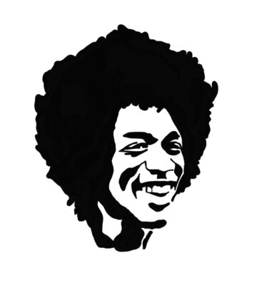 Jimi Hendrix stencil